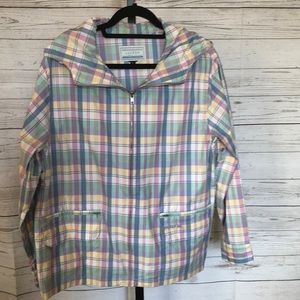 Ralph Lauren Dry Goods Plaid Pastel Rain Coat